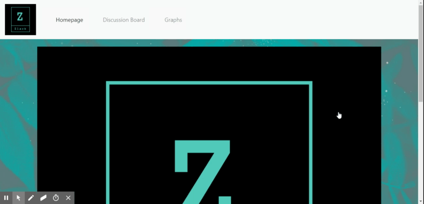 A gif of the Zlack website