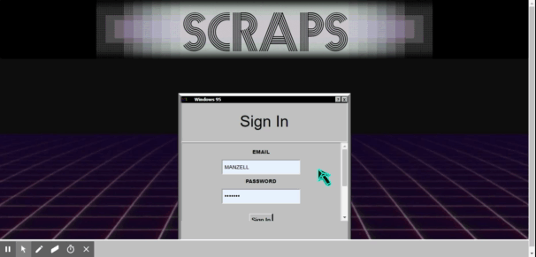 A gif of the website Scraps